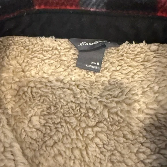 Plaid Red and Black Kids Sherpa jacket - Picture 4 of 6